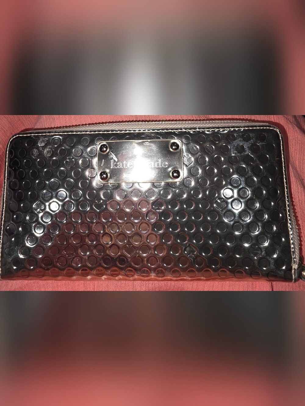 kate spade Metallic Gold Foul Dot-Embossed Women’s Clutch